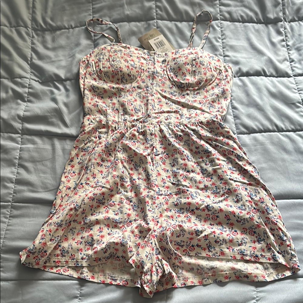 Lily Rose Pink and Blue Romper Floral Comfort